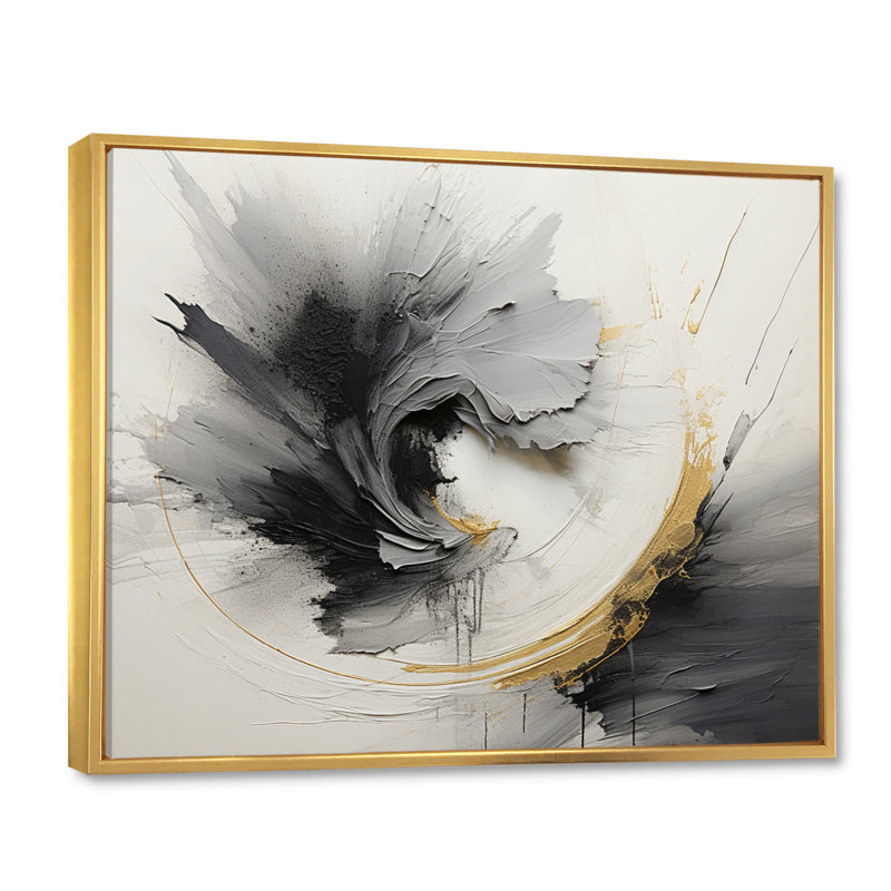 Infinite Motion III - Abstract Spirals, art mural, Cadre flottant doré, H 34 po x l 44 po x P 1,5 po