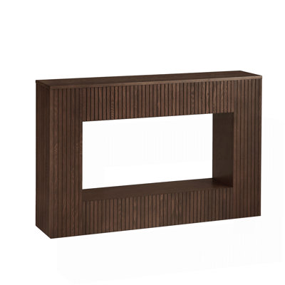 55" Modern Slatted Console Table, Narrow Entryway Table For Living Room Or Hallway