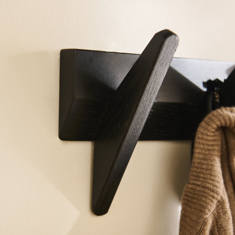 Small Coat Rack, 60cm, Black Oak