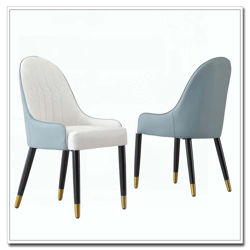 Modern Dining Chairs Set Of 2 Pcs Faux Leather Dining Chair With Metal Legs For Living Room/Dining Room/Reception Room