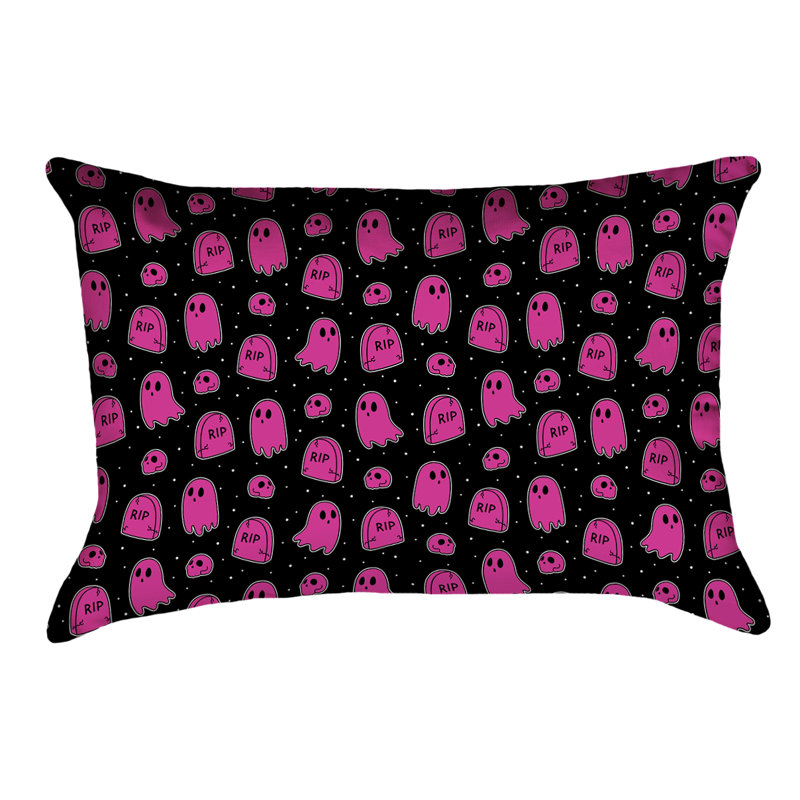 Coussin Katelyn Elizabeth, Simili daim, Noir / rose