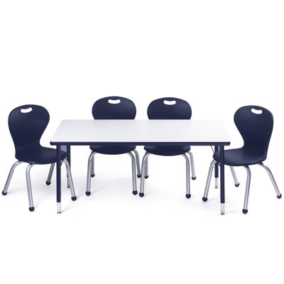 Ensemble de table et de chaises - Chaise 14 po ZUUL - Table 24 x 48 - Pieds larges