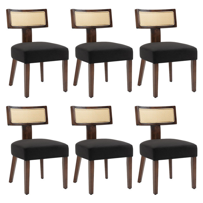 Chaise d'appoint Carrew, Noir, noir, noir, noir, Noyer