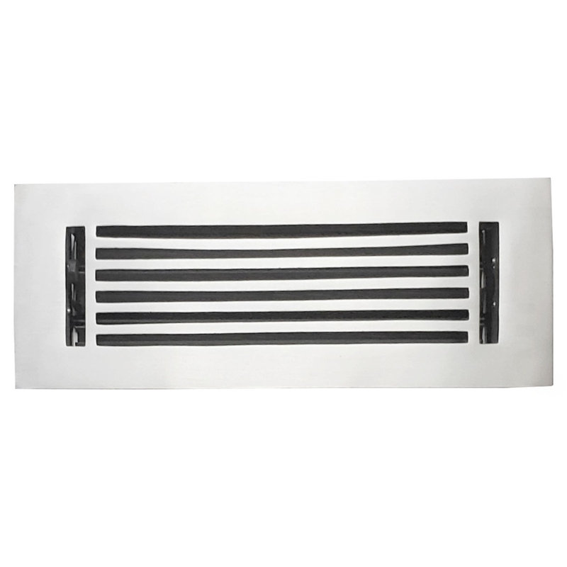 Couvercle de ventilation de registre de plancher en aluminium Elegance, Blanc, H 8 po x l 14 po