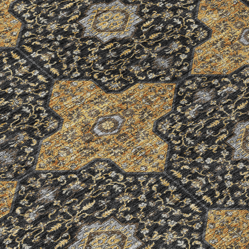Machine Washable Indoor/Outdoor Lanphear ACN2410 Global Rug, Rectangle 3' x 5'