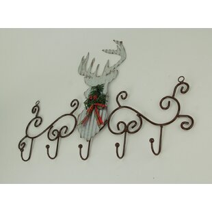 Wrought Iron Deer Basket Holiday Lawn Accents Christmas Pot Holder