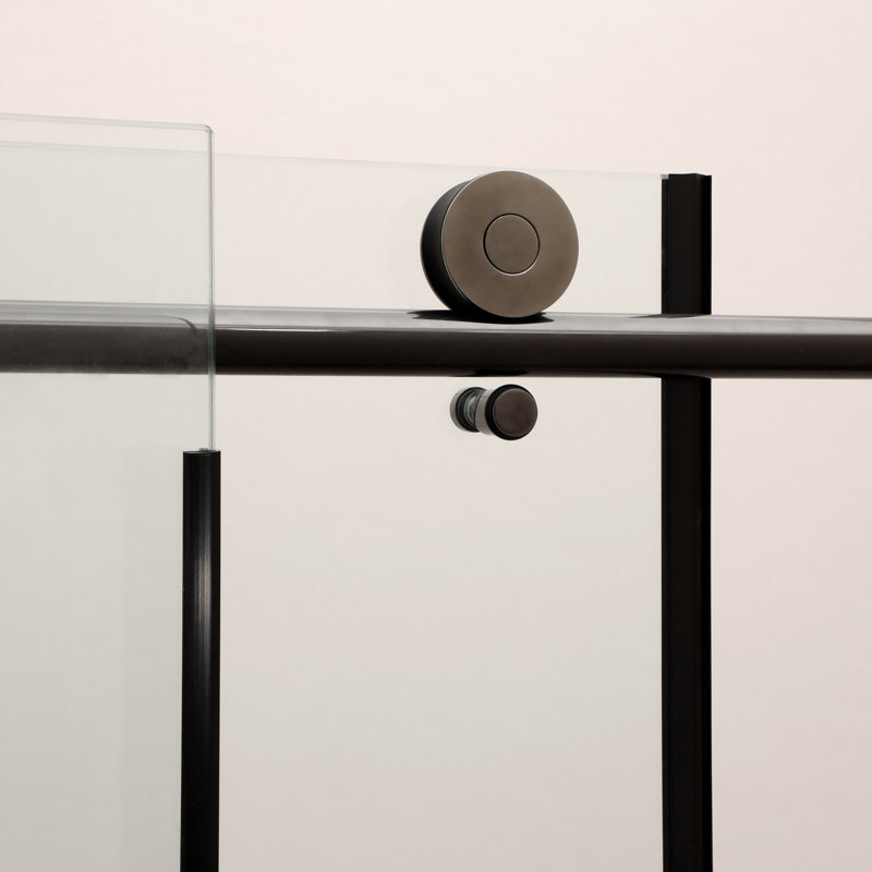 Paroi de douche coulissante simple H 48 po x H 76 po, Noir mat