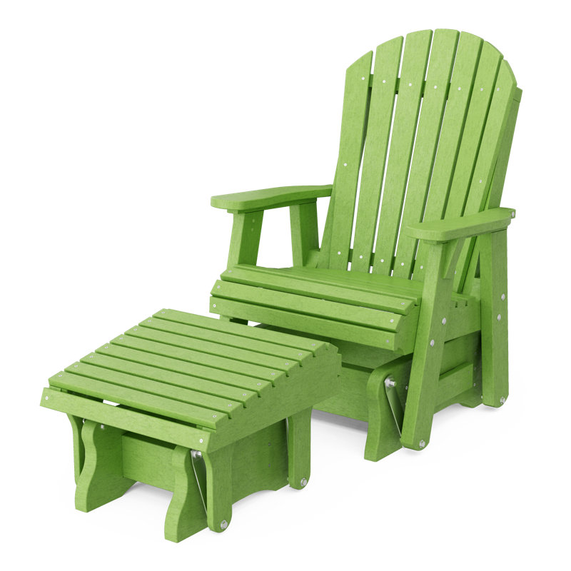 Fauteuil oscillant simple avec repose-pieds Delja, Vert citron