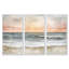 Gris, art mural côtier, toile de plage - Sable côtier gris et blanc, ensemble de 3 toiles encadrées, décor abstrait côtier-1618886357-1618886358