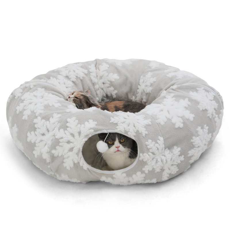 Cat Tunnel With Cat Bed For Indoor Cats, Multifunctional Cat Playground Toys Hideplace For Small Medium Large Cats