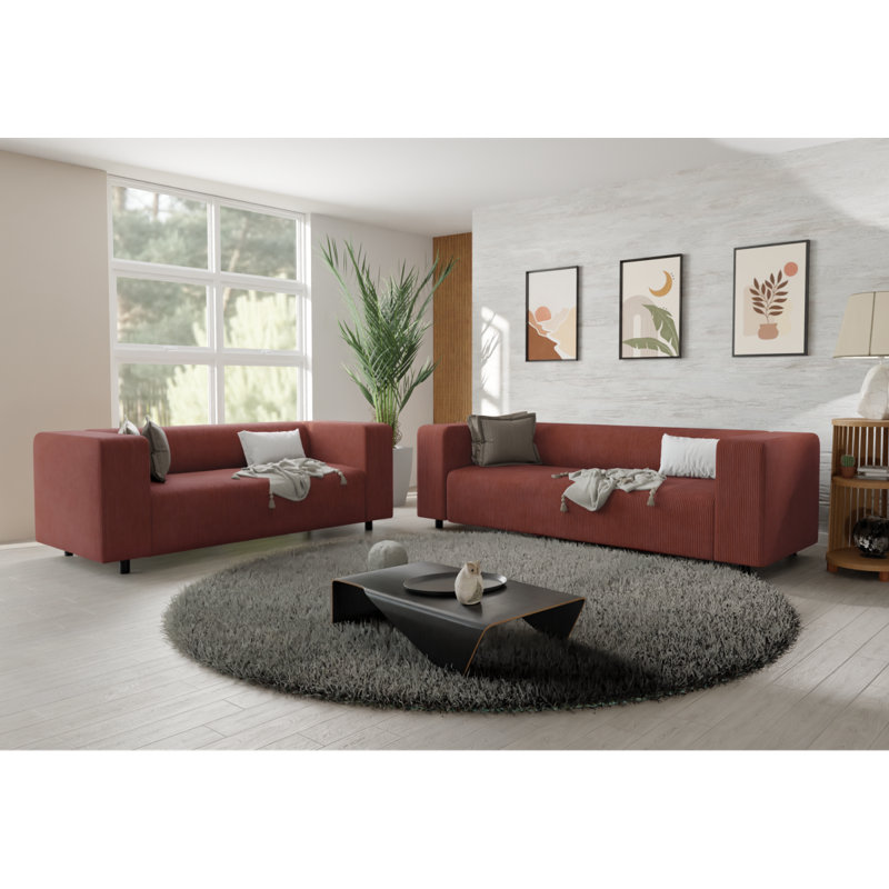 Sofie 2 - Piece Living Room Set, Terracotta