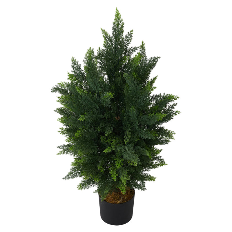 Faux Cypress Plant in Planter, 90 cm x 17 cm