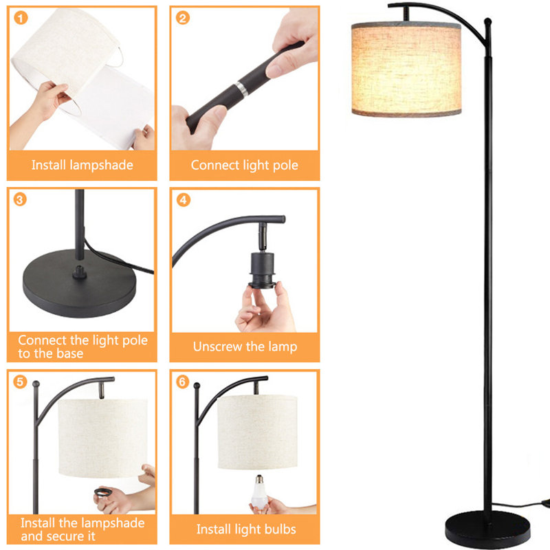 Modern RGB Arched Floor Lamp with Remote Control Standing Lamp