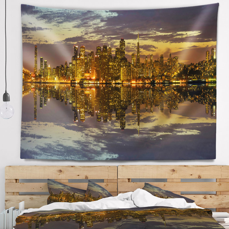 Paysage urbain de San Francisco au coucher du soleil, H 78 po x l 92 po