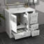 Meuble-lavabo traditionnel 36 po avec lavabo en céramique, armoire de salle de bain avec deux portes à fermeture douce et quatre tiroirs-1021236865