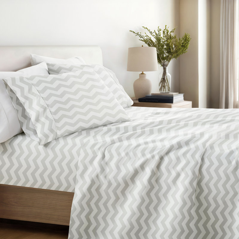 Ensemble de draps en microfibre Simply Soft ™, Ensemble de draps très grand californien avec 2 t, Gris