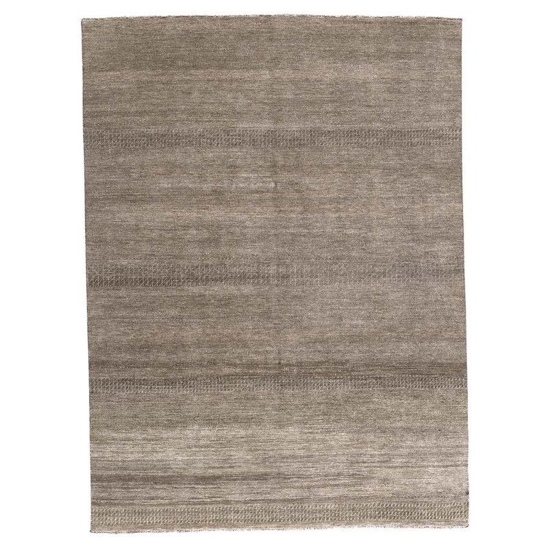 Tapis brun / ivoire de haute qualité noué à la main