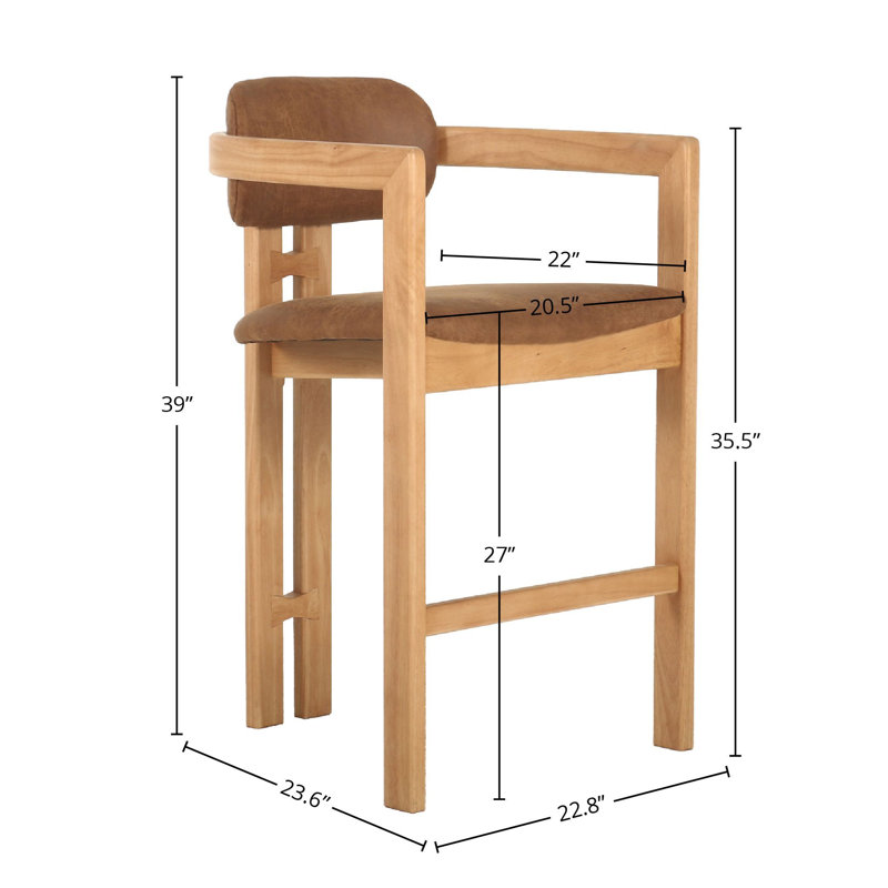 Tabouret de comptoir Atlantis, Brun
