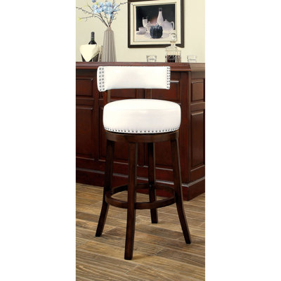 Emest Swivel Upholstered Faux Leather Counter Stool