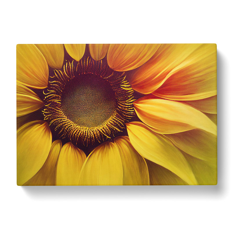 Harmonious Sunflower - Wrapped Canvas, 35cm H x 50cm W x 3cm D