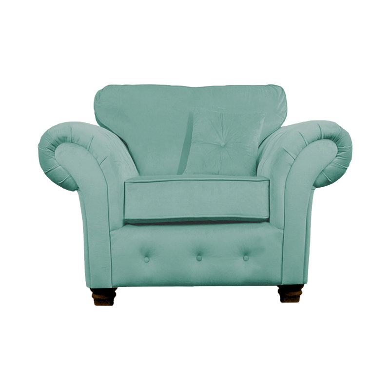 Lila Velvet Chesterfield Chair, Aqua
