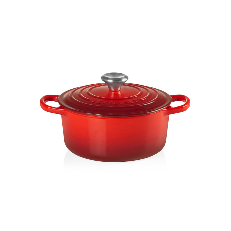 Le Creuset Cast Iron Round Casserole, Cerise, 24cm / 4.2L