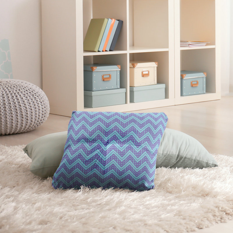 Coussin Rhonda Cheval, 26 po x 26 po, Sarcelle / Mauve