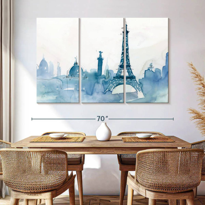Rorry Ocean Blue Paris, 42" H x 65" W