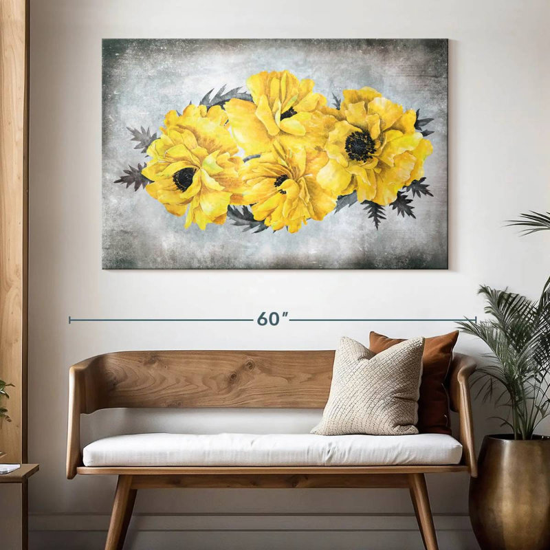 Coquelicots jaunes en pleine floraison Harnek, H 34 po x l 51 po