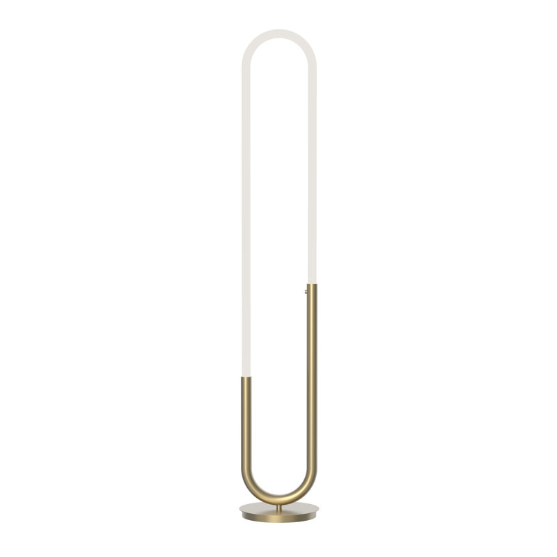 Huron LED Floor Lamp, Natural Brass