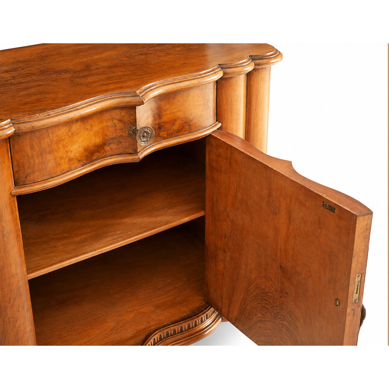 Original Restored Italian Antique Serpentine Buffet
