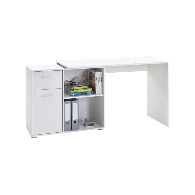 Rioux L-Shaped Writing Desk, White
