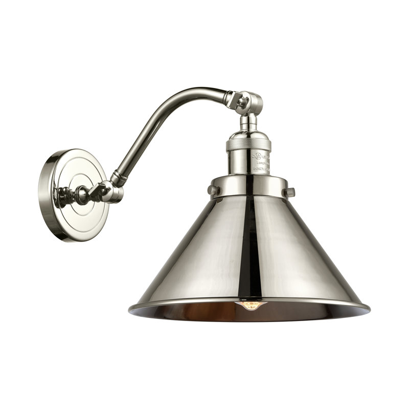 Applique articulée à 1 lumière à intensité variable Paylor, DEL, Nickel poli, Nickel poli