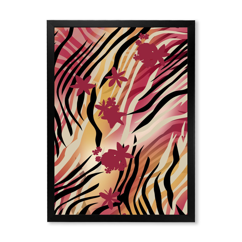 Peau de zèbre III - peinture, Toile avec cadre photo noir, H 20 po x l 12 po x P 1 po