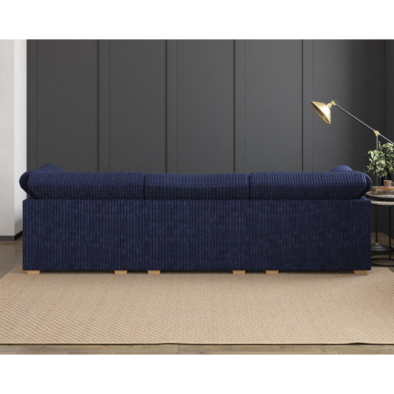Nestle U Shape, Fixed Back, Navy Faux Fur
