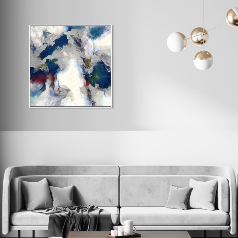 Abat-jour Explosive - Peinture sur toile, H 30 po x l 30 po, Toile avec cadre blanc