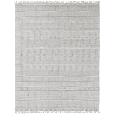 Tapis gris anthracite / ivoire en coton tissé à la main Aviana