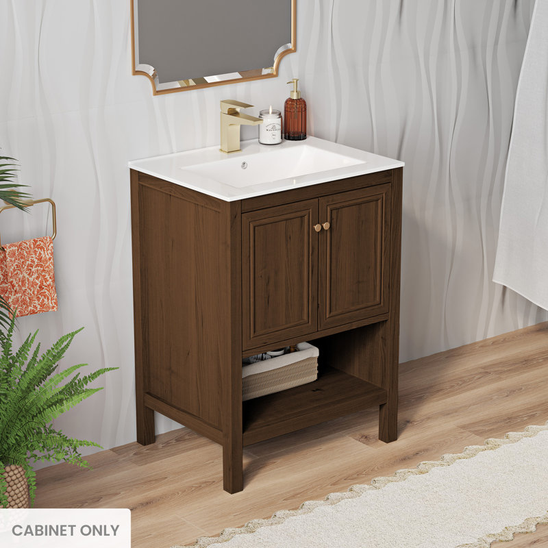 Château 24" Brown Oak Freestanding Bathroom Vanity Cabinet
