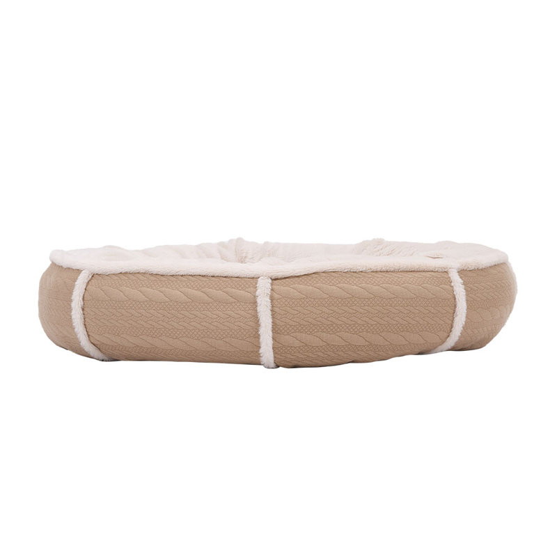 Polyester Pet Bed, Khaki/Cream