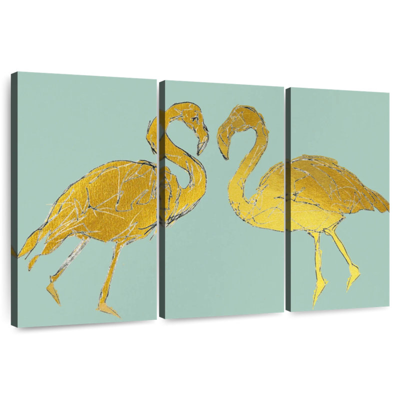 Brampt Golden Flamingo I, 20" H x 33" W