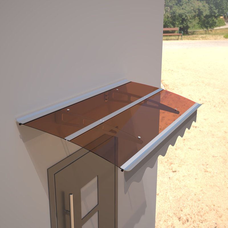 Auvent moderne pour porte et fenêtre - 150 x 86 cm (59 po x 34 po) - Polycarbonate et aluminium - Haute résistance à la neige - Largeur : 150 cm (59 po) - Profondeur : 86 cm (34 po) - Alliage protégé contre la rouille