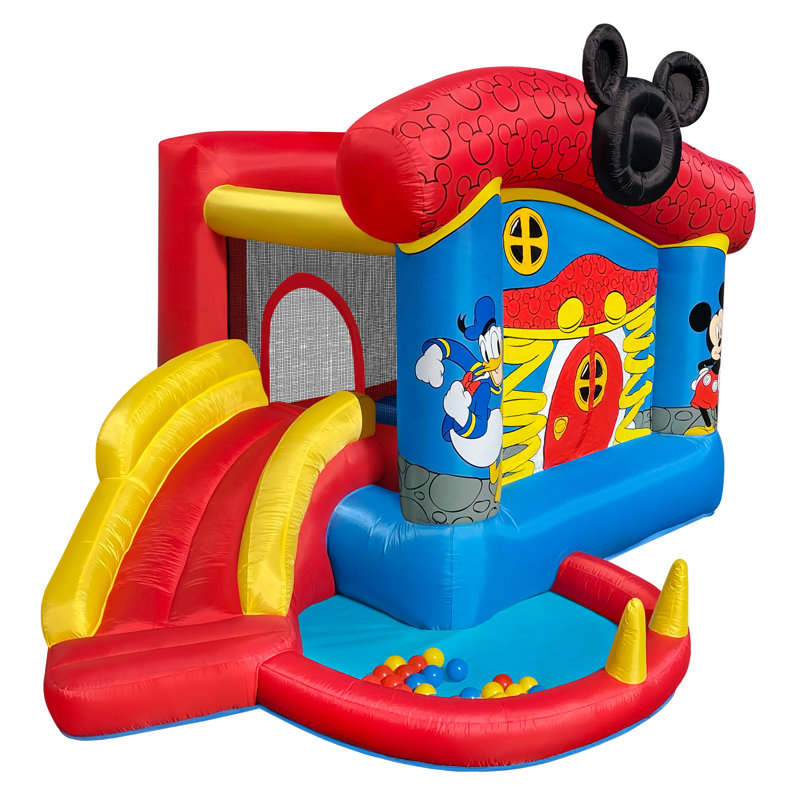 Disney Mickey Mouse Funhouse Inflatable Bounce House with Slide and Ball Pit
