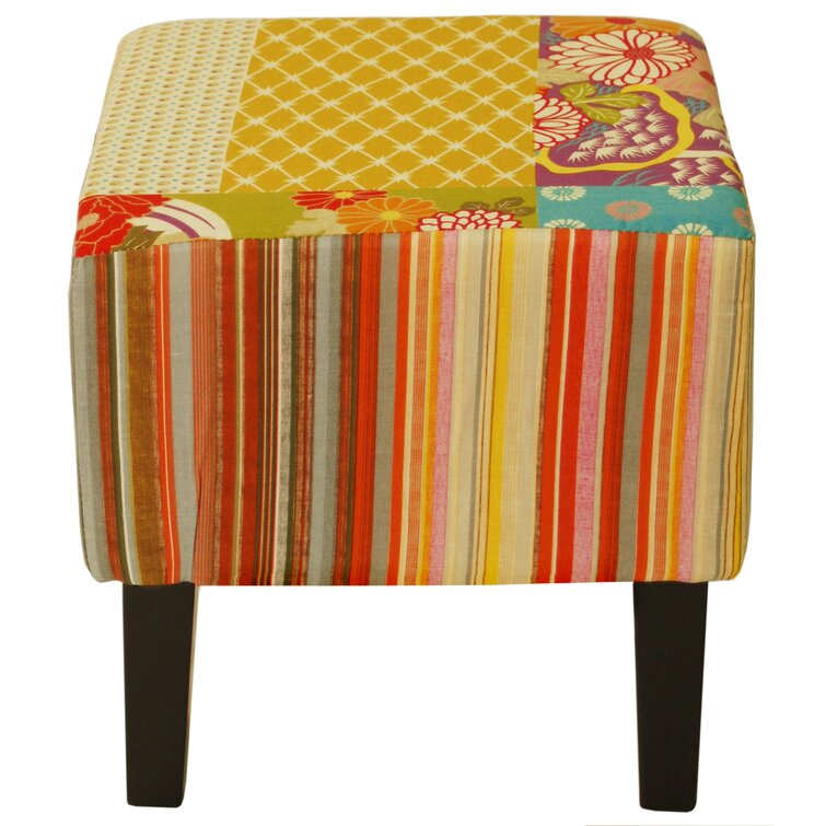 Patchwork Solid Wood Accent Stool