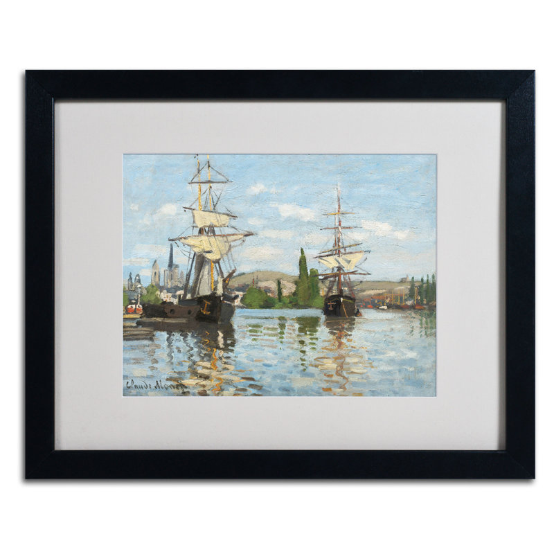 « expédiés à la senne » par claude monet, reproduction d’art encadrée, H 16 po x l 20 po x P 0,5 po, Noir