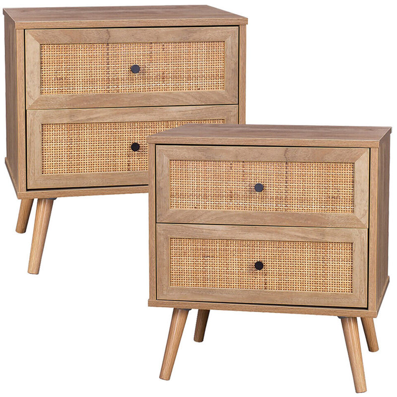 50cm W Wicker / Rattan Bedside Table