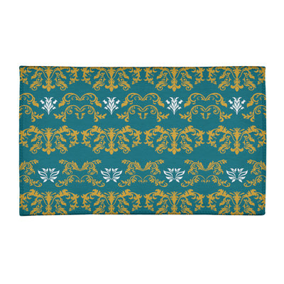 Tapis jaune / vert Damask