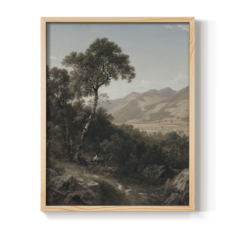«Vintage Landscape», reproduction encadrée Cxxxviii - bois massif, Naturel, H 21 po x l 17 po