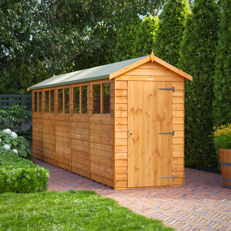 Powersheds 20 x 4ft Timber Overlap Apex Garden Shed