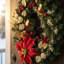 Poinsettia rouge et jet de pomme de pin doré - ensemble de 2