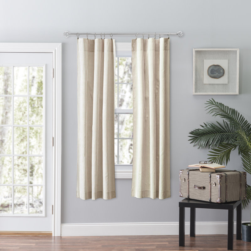 Charis Room Darkening Curtain Pair, 28" x 63", Tan